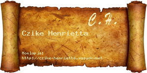 Czike Henrietta névjegykártya